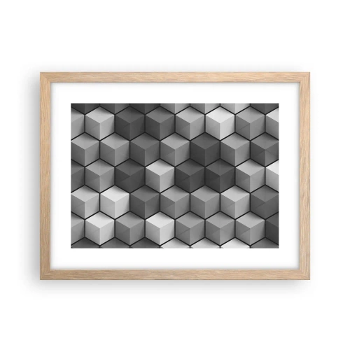 Affiche dans un chêne clair - Poster - Puzzle cubiste - 40x30 cm