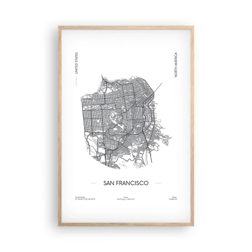 Affiche dans un chêne clair - Poster - Anatomie de San Fransisco - 61x91 cm