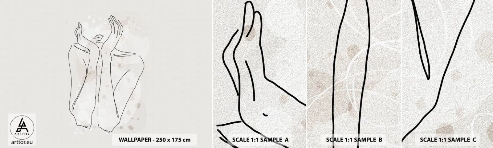 Échantillon de Papier Peint Autocollant Deluxe Sticker - Instant de rêve - Graphique, Femme, Morceau - 100x30 cm