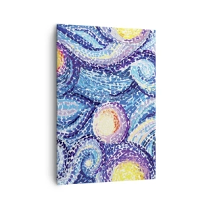 Impression sur toile - Image sur toile - Une interprétation artistique du ciel étoilé dans le style de Van Gogh - 70x100cm - D'après un tableau de van Gogh - Décoration murale moderne pour le salon et la chambre ARTTOR