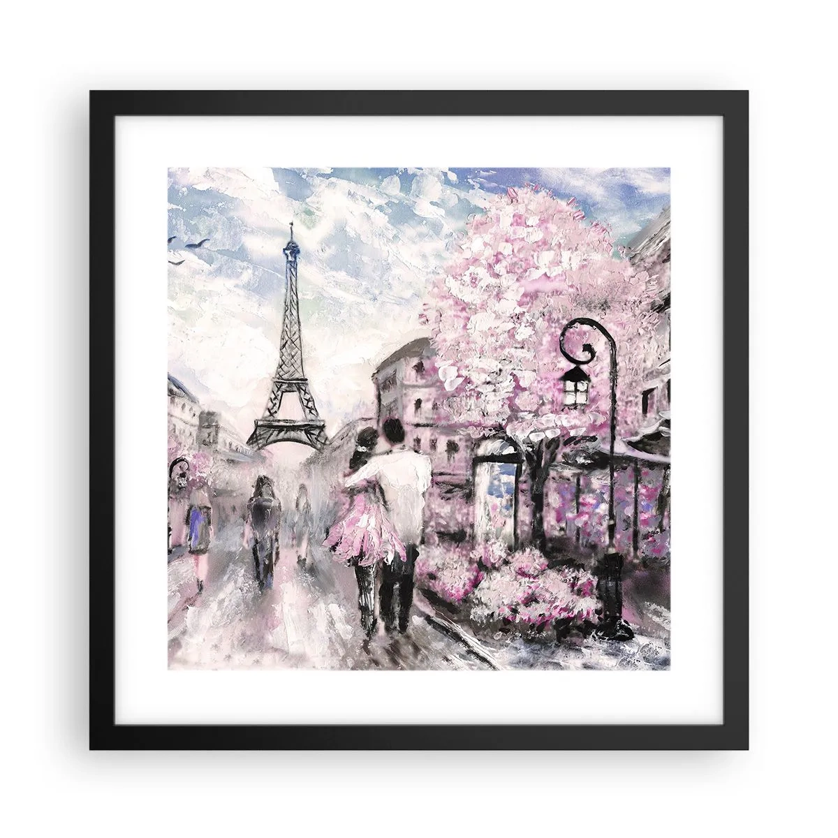 Affiche dans un cadre noir - Poster - Comment tomber amoureu, il faut juste... - 40x40 cm