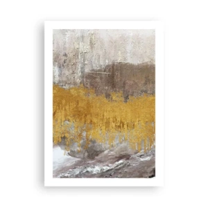 Affiche - Poster - Texture abstraite en or et beige avec un effet de profondeur - 50x70cm - Une explosion d'or - Décoration murale moderne pour le salon et la chambre ARTTOR