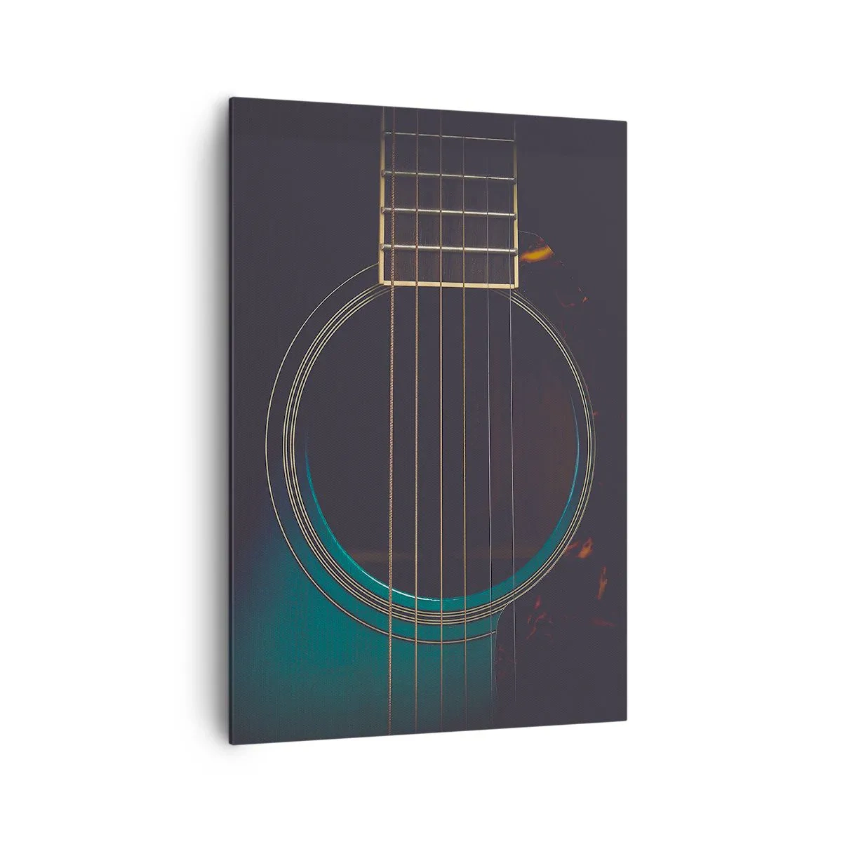 Impression sur toile - Image sur toile - Guitare acoustique dans une lumière sombre et élégante - 70x100cm - Le calme avant la tempête - Décoration murale moderne pour le salon et la chambre ARTTOR