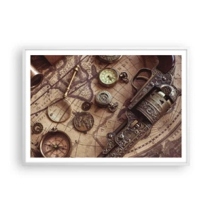 Affiche dans un cadre blanc - Poster - L'aventure appelle - 100x70 cm