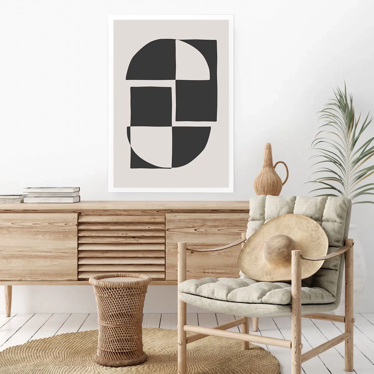 Affiche - Poster - Composition géométrique en noir et blanc - 50x70cm - Antithèse - Synthèse - Décoration murale moderne pour le salon et la chambre ARTTOR