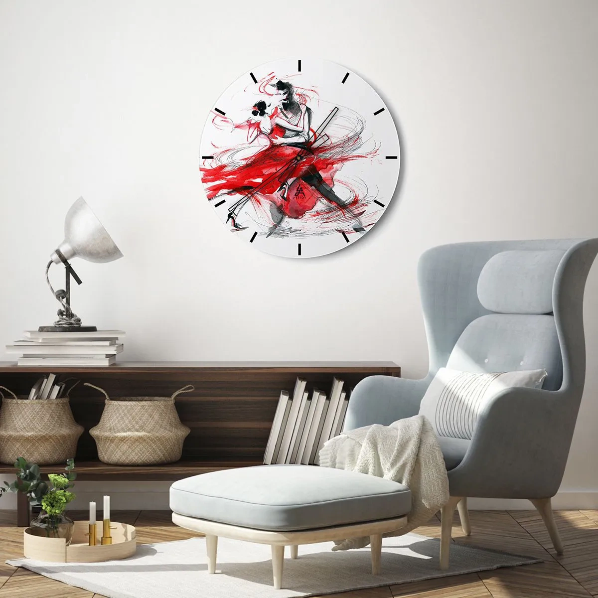 Horloge murale - Pendule murale - Tango - le rythme de la passion - 40x40 cm