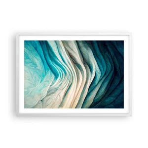 Affiche dans un cadre blanc - Poster - Insatiabilité bleue - 70x50 cm