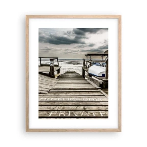 Affiche dans un chêne clair - Poster - Plage de minuit - 40x50 cm