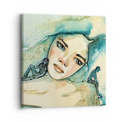 Impression sur toile - Image sur toile - Suis-je bleu? - 30x30 cm