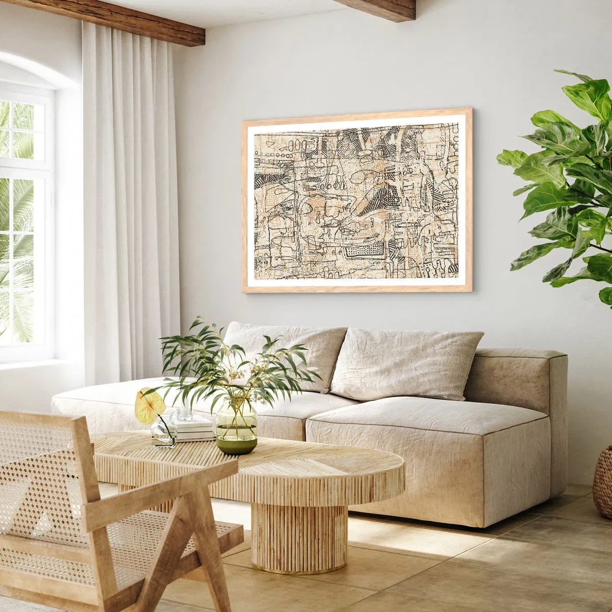 Affiche dans un chêne clair - Poster - Il attend d'être décodé - 70x50 cm