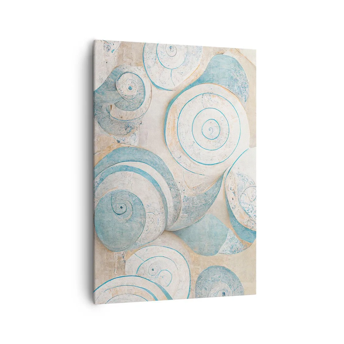Impression sur toile - Image sur toile - Coquillages abstraits aux tons pastel - 70x100cm - Que cache la coque ? - Décoration murale moderne pour le salon et la chambre ARTTOR