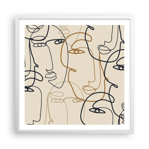 Affiche dans un cadre blanc - Poster - Portrait multiplié - 60x60 cm