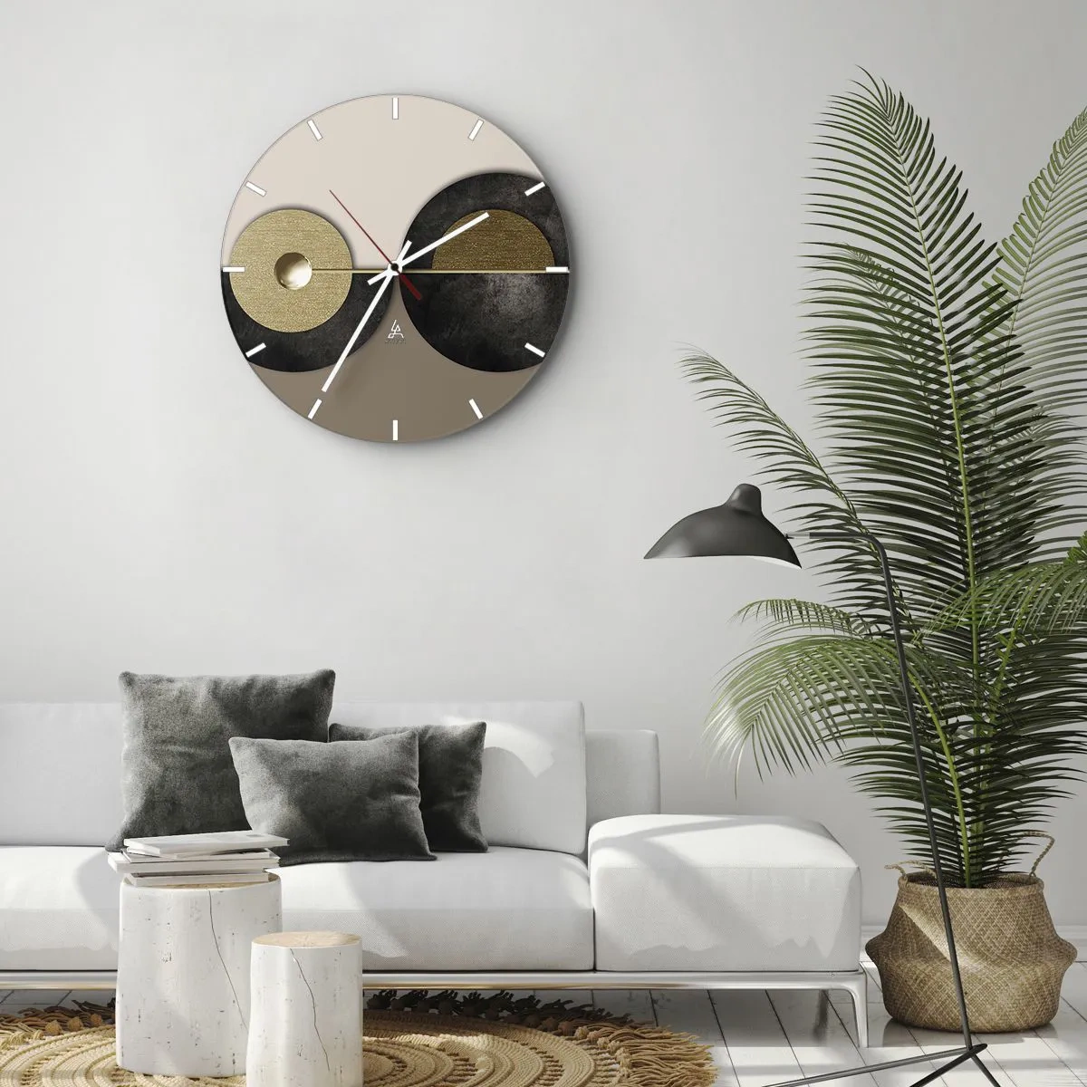 Horloge murale - Pendule murale - Une composition moderne avec des cercles géométriques - 30x30cm - Variations autour du cercle - Décoration murale moderne pour le salon, la cuisine et la chambre ARTTOR