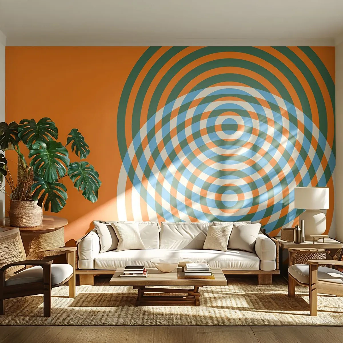 Papier Peint Autocollant Deluxe Sticker - Variation circulaire abstraite - Abstraction, Morceau, Les quartiers - 250x175 cm
