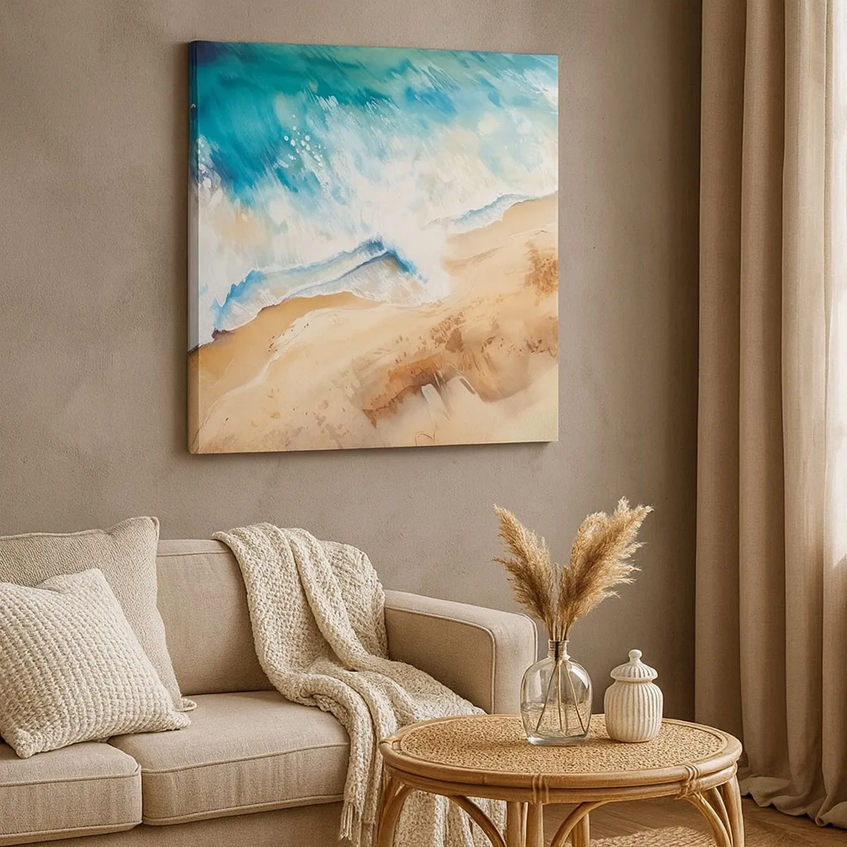 Impression sur toile - Image sur toile - La vague qui revient - 30x30 cm