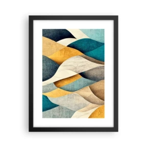 Affiche dans un cadre noir - Poster - Rythme et vague - 30x40 cm