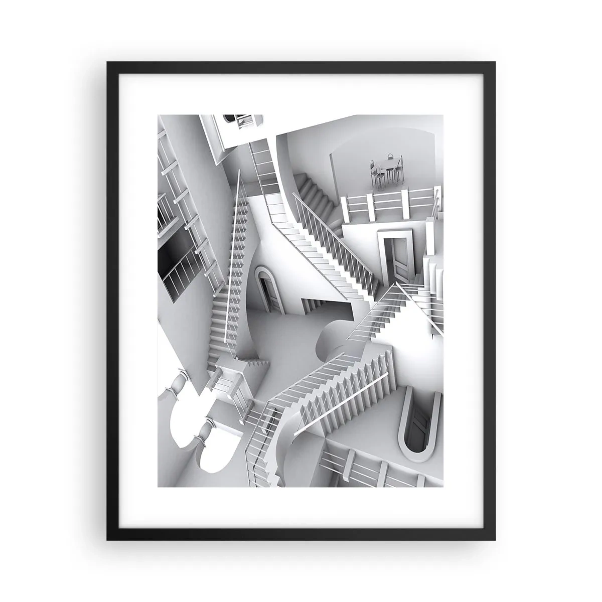 Affiche dans un cadre noir - Poster - Paradoxes spatiaux - 40x50 cm