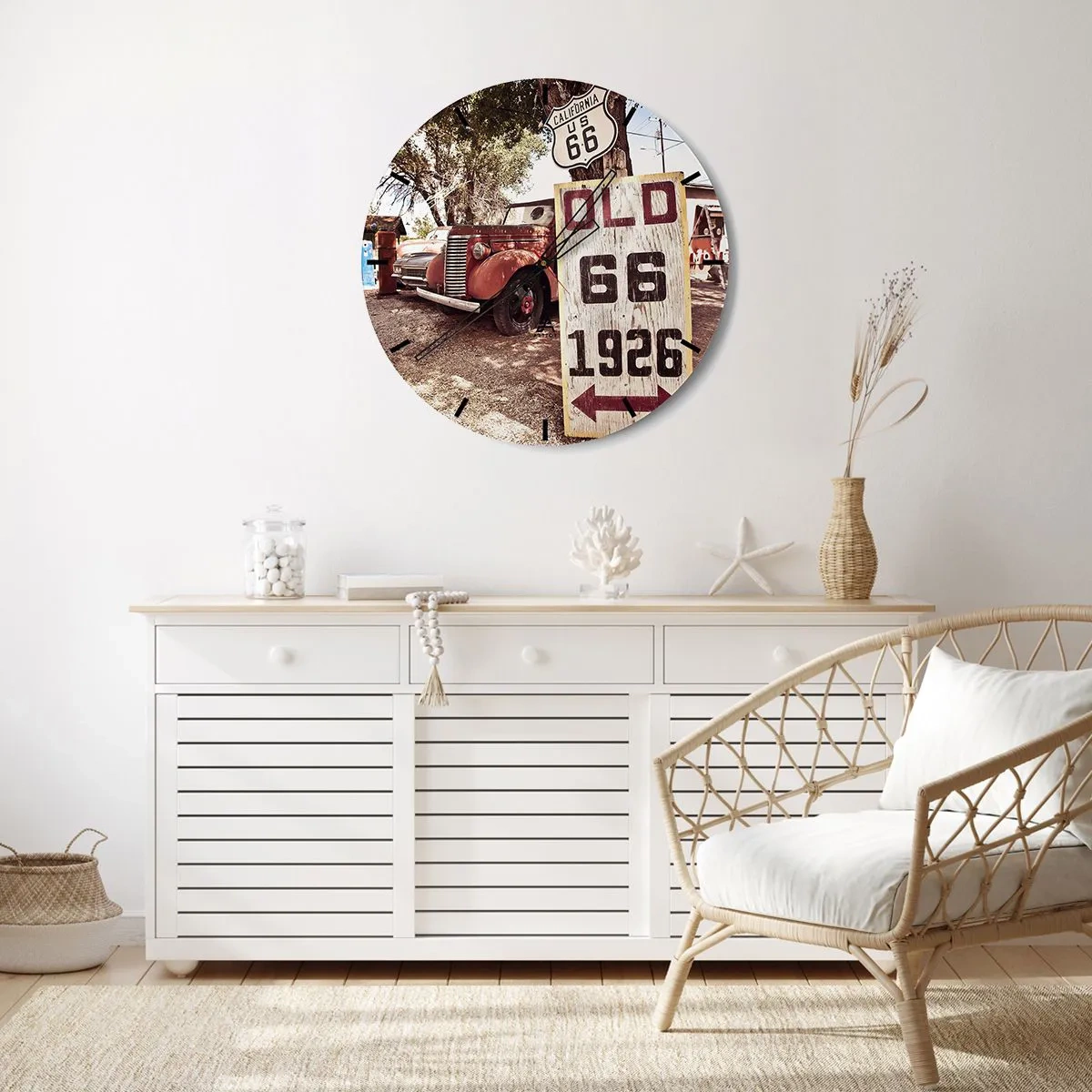 Horloge murale - Pendule murale - La légende de la province américaine - 40x40 cm