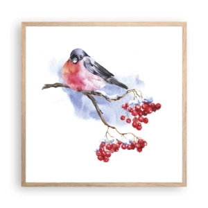 Affiche dans un chêne clair - Poster - L'hiver en couleurs - 60x60 cm