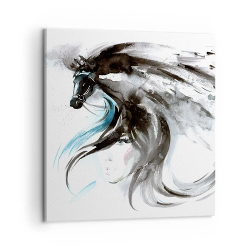 Impression sur toile - Image sur toile - Galop du prince noir - 50x50 cm