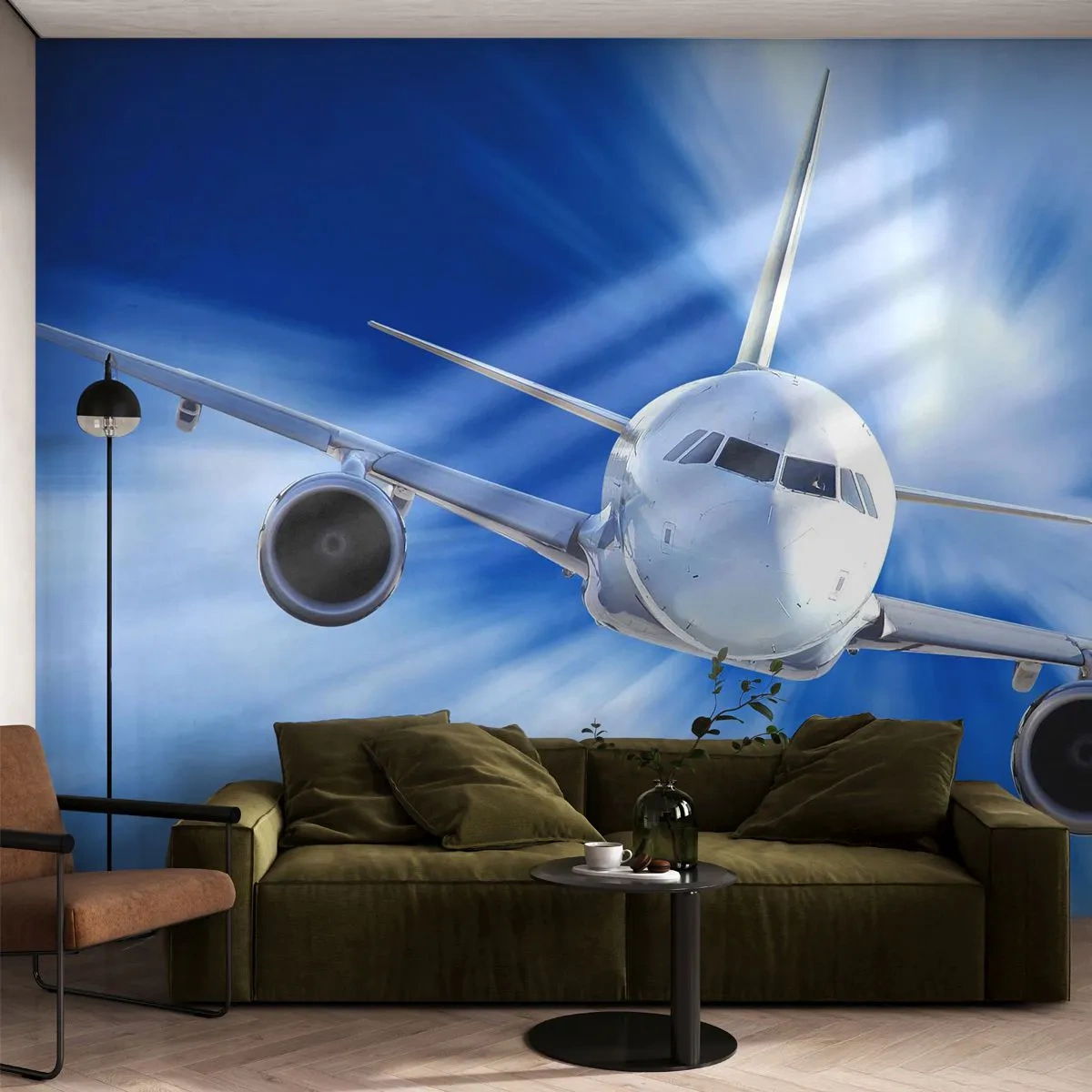 Papier Peint Autocollant Deluxe Sticker - Plus vite que le vent dans le ciel - Avion, Avion, Voyages - 250x175 cm