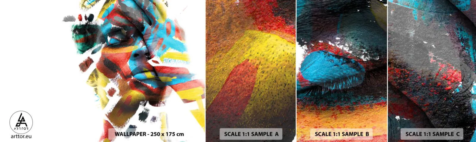 Échantillon De Papier Peint Standard Eco - Personnalité colorée - Abstraction, Morceau, Graphique - 100x30 cm