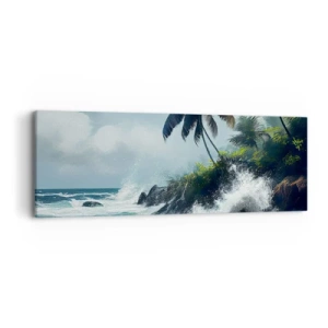 Impression sur toile - Image sur toile - Sur une côte tropicale - 90x30 cm
