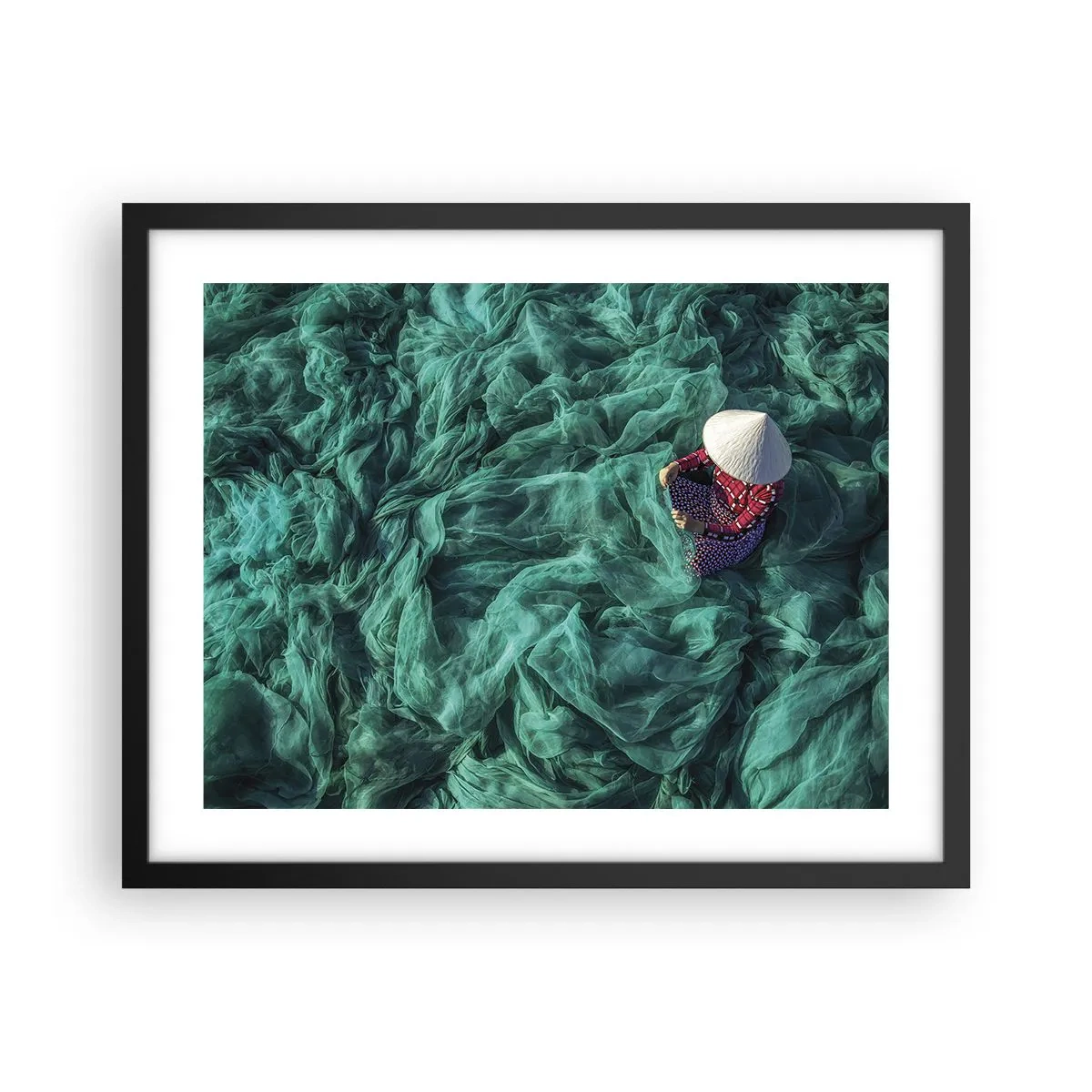 Affiche dans un cadre noir - Poster - Dans une mer de filet - 50x40 cm