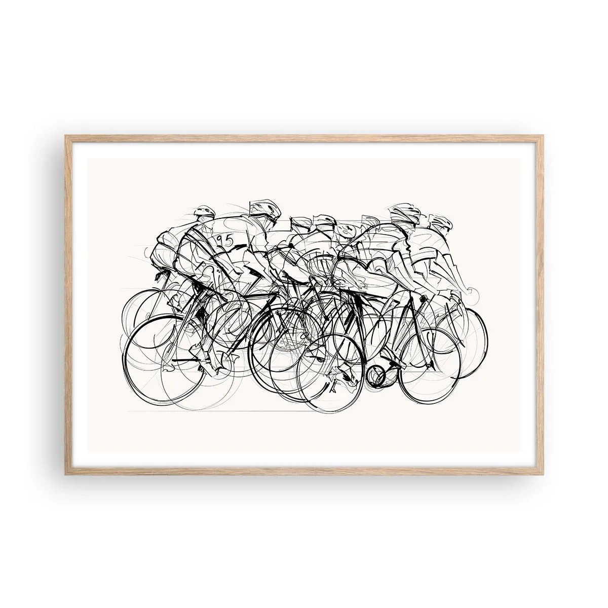 Affiche dans un chêne clair - Poster - Ensemble en équipe - 100x70 cm