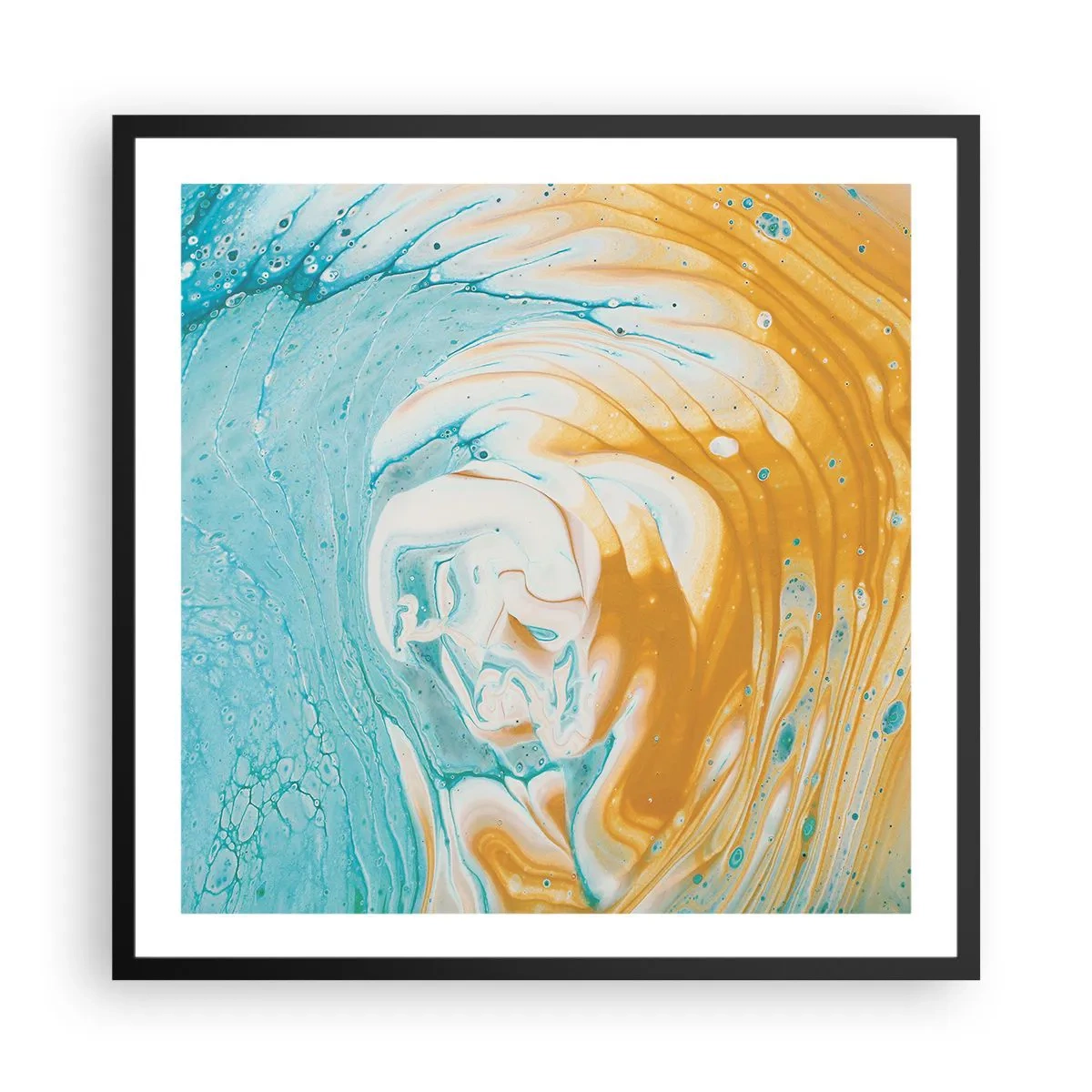Affiche dans un cadre noir - Poster - Tourbillon pastel - 60x60 cm