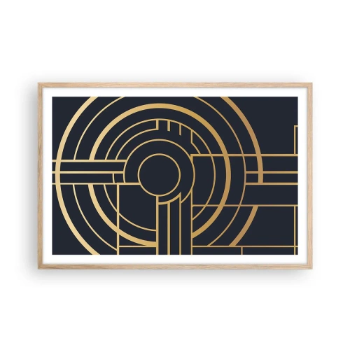 Affiche dans un chêne clair - Poster - Rotation des éléments - 91x61 cm