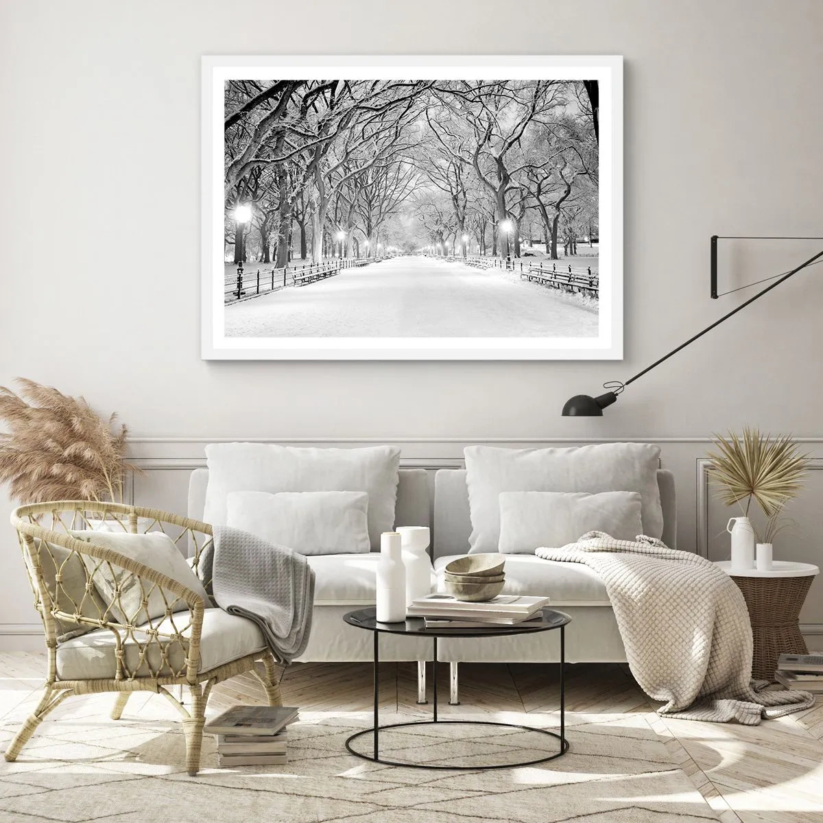 Affiche dans un cadre blanc - Poster - Les quatres saisons – l’hiver - 70x50 cm