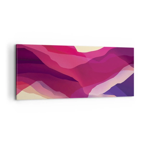 Impression sur toile - Image sur toile - Vagues pourpre - 100x40 cm