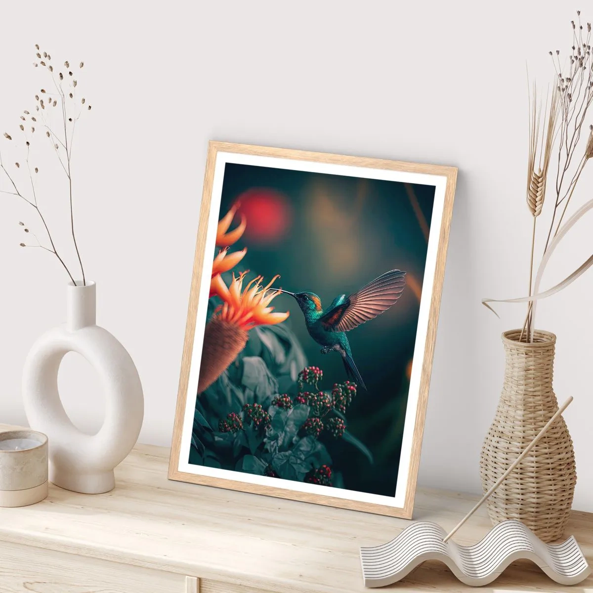 Affiche dans un chêne clair - Poster - une vie vraiment colorée - 70x100 cm