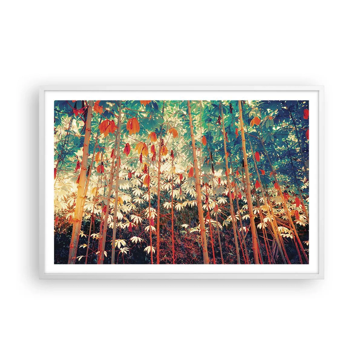 Affiche dans un cadre blanc - Poster - La vie secrète des feuilles - 91x61 cm