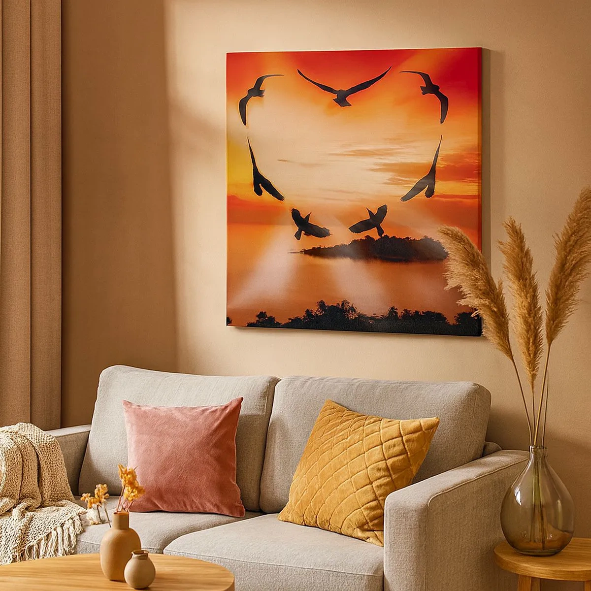 Impression sur toile - Image sur toile - Aimer le monde comme les oiseaux - 30x30 cm