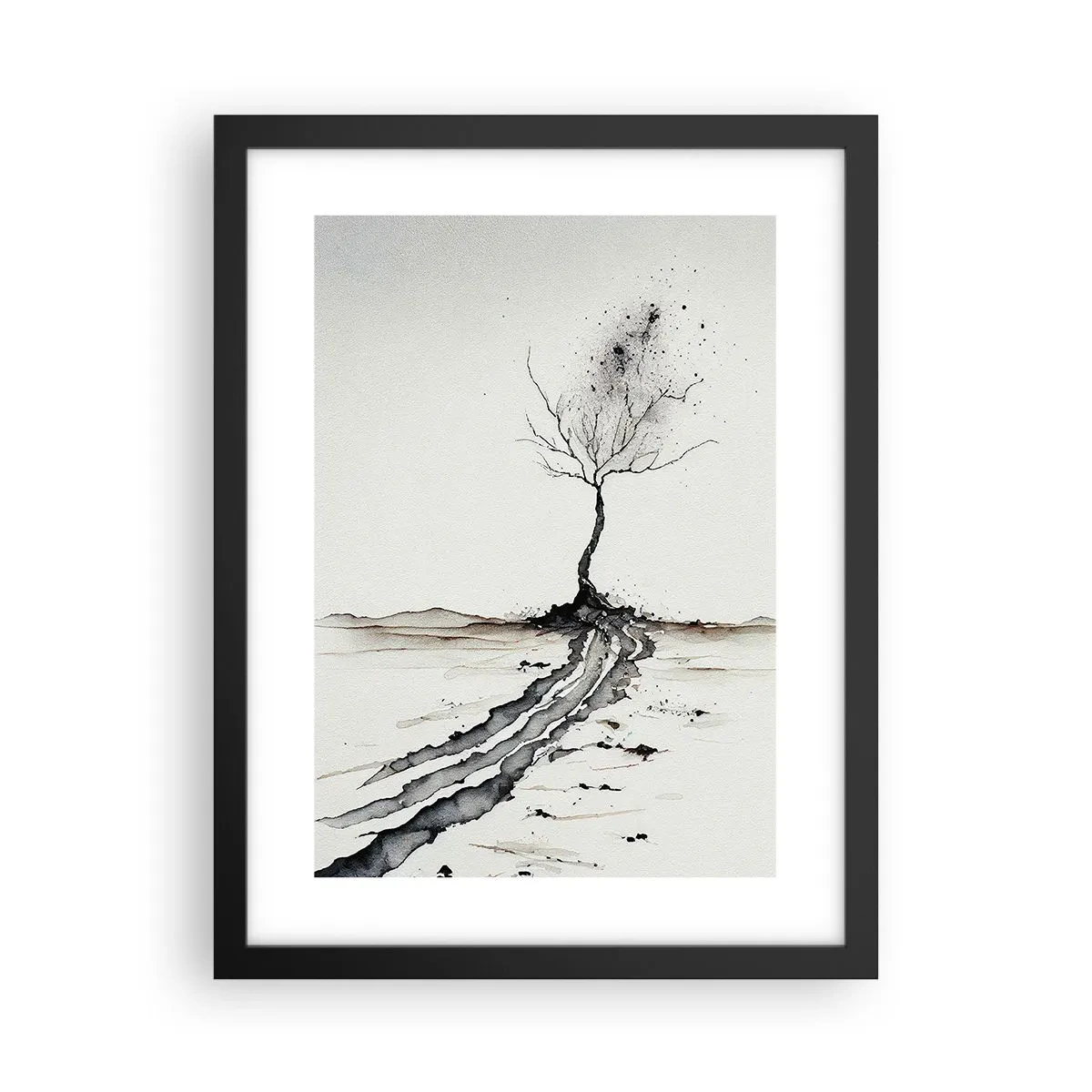 Affiche dans un cadre noir - Poster - Mélancolie hivernale - 30x40 cm