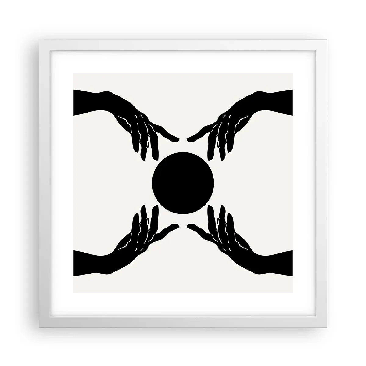 Affiche dans un cadre blanc - Poster - Signe secret - 40x40 cm