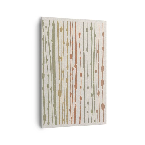 Impression sur toile - Image sur toile - Un motif de lignes aux tons chauds sur un fond clair - 80x120cm - Notation musicale des couleurs - Décoration murale moderne pour le salon et la chambre ARTTOR