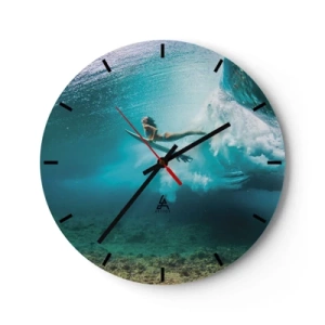 Horloge murale - Pendule murale - Monde sous marin - 40x40 cm