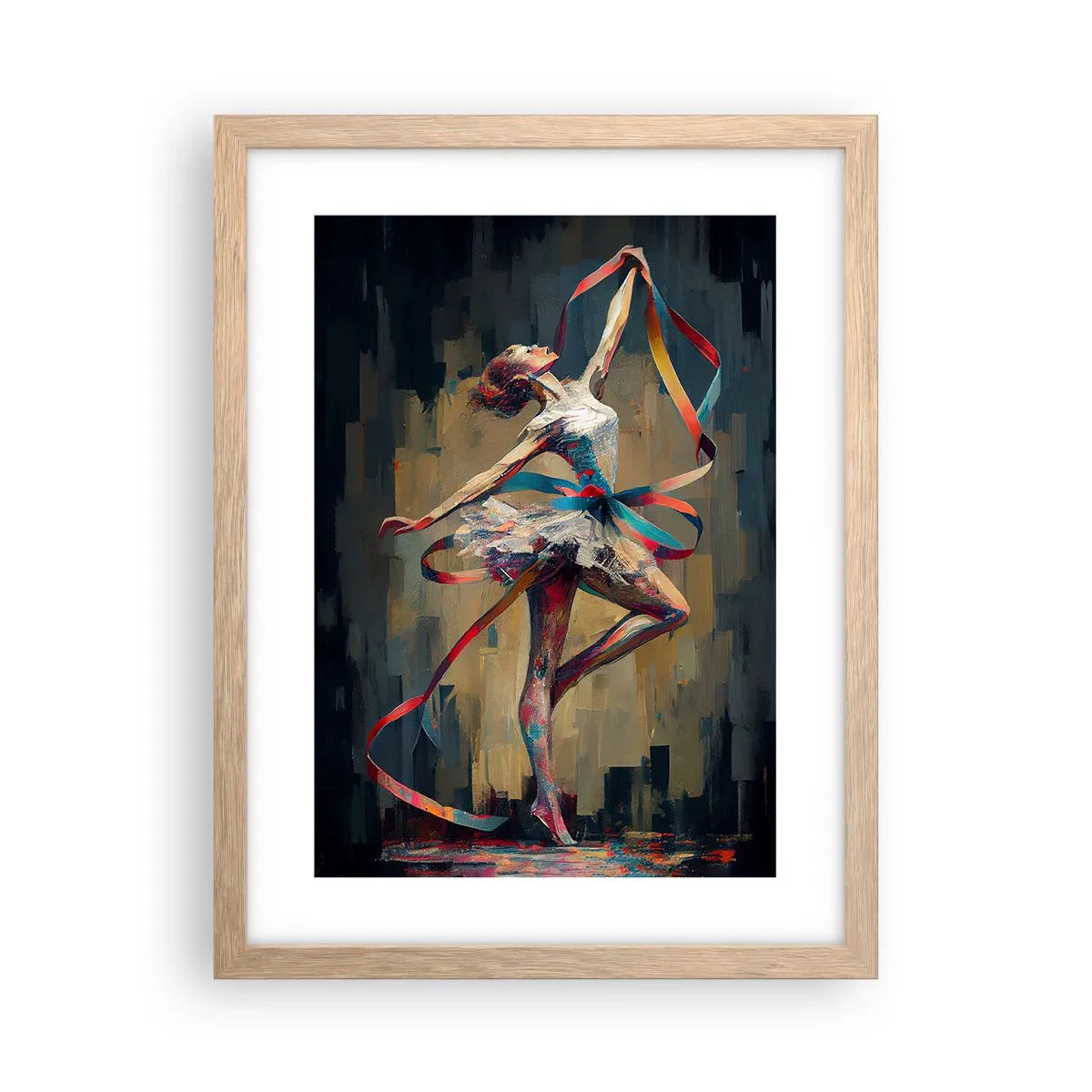 Affiche dans un chêne clair - Poster - Danse du ruban - 30x40 cm