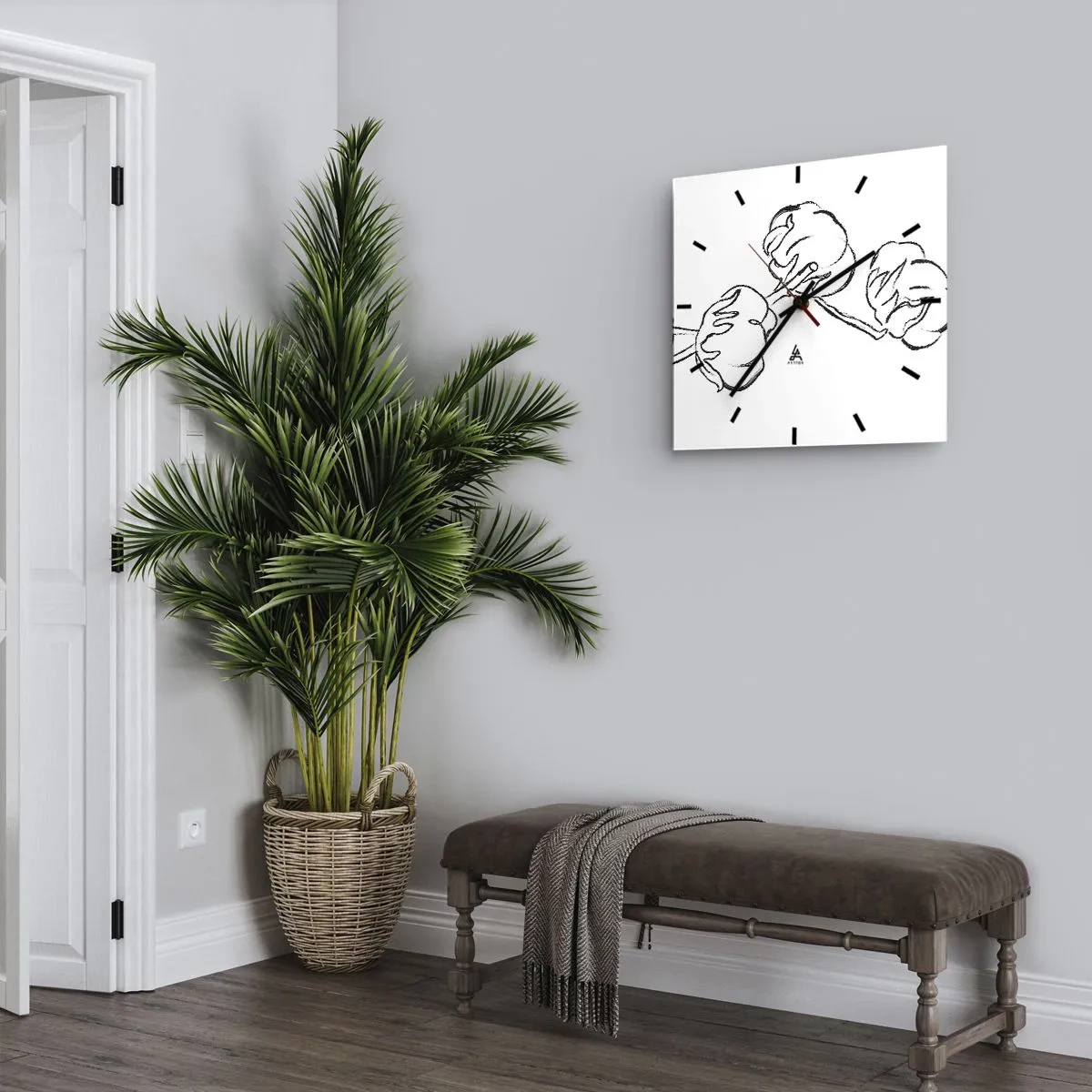 Horloge murale - Pendule murale - Duvet de coton - 40x40 cm