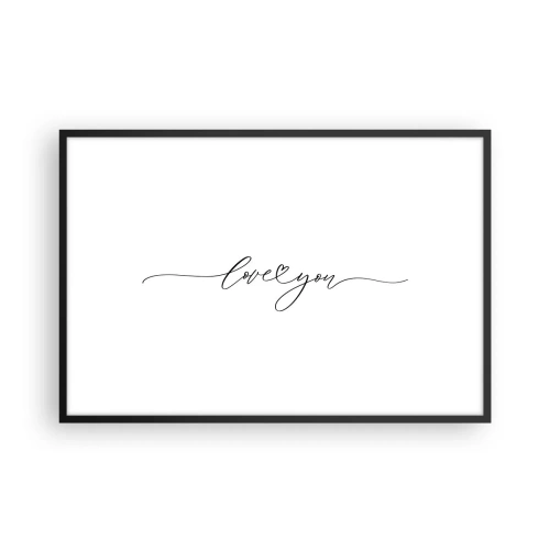 Affiche dans un cadre noir - Poster - Noir sur blanc - 91x61 cm