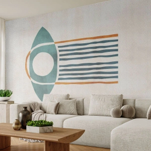 Papier Peint Photo Premium Sand - Signes et rituels - Bohème, Œil, Minimalisme - 250x175 cm