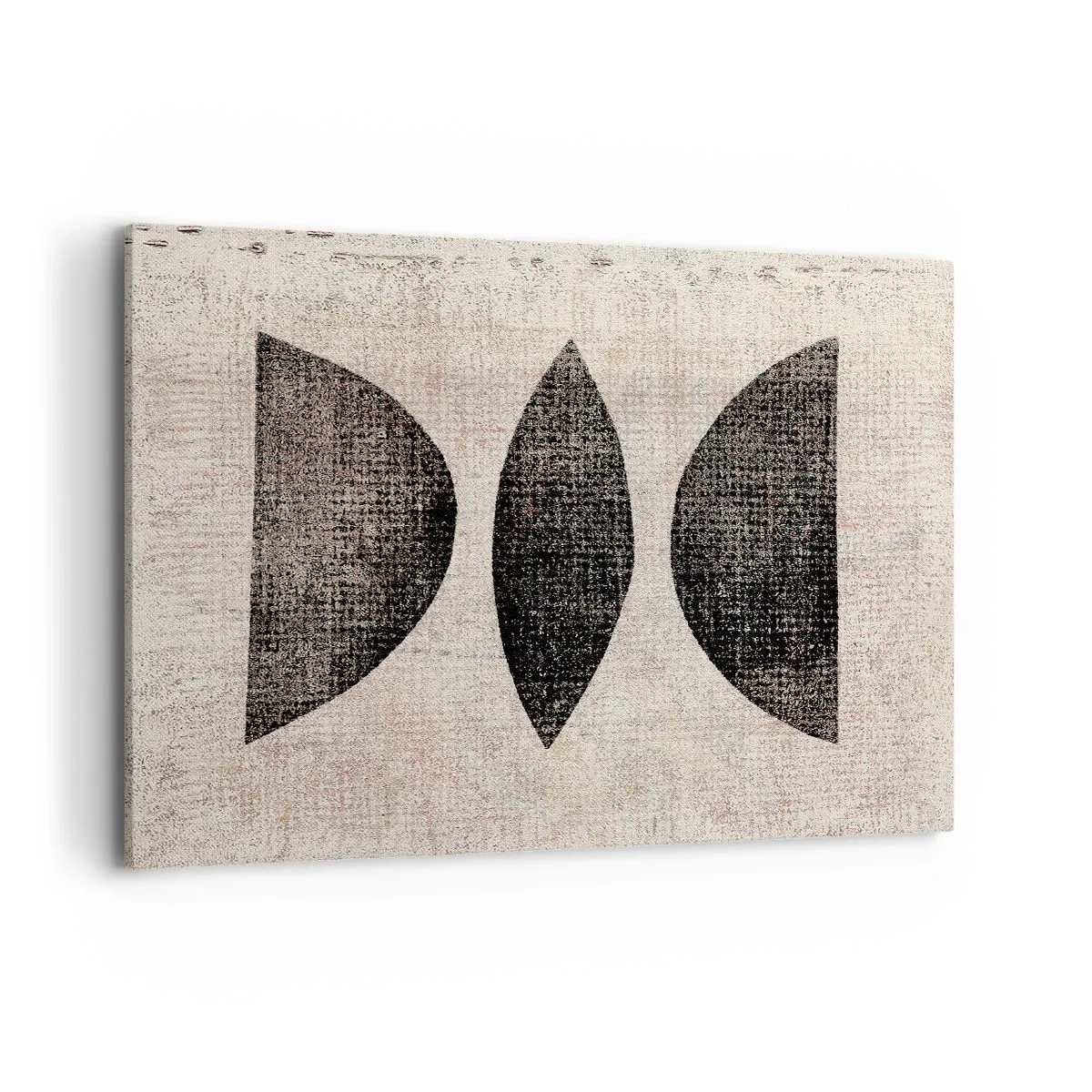 Impression sur toile - Image sur toile - Formes ethniques aux tons sombres sur fond clair - 100x70cm - Abstraction ethnique - Décoration murale moderne pour le salon et la chambre ARTTOR