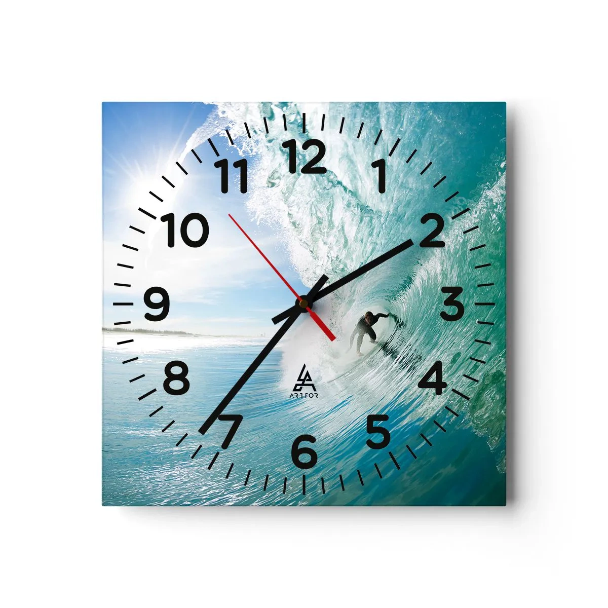 Horloge murale - Pendule murale - Toujours sur la vague - 40x40 cm