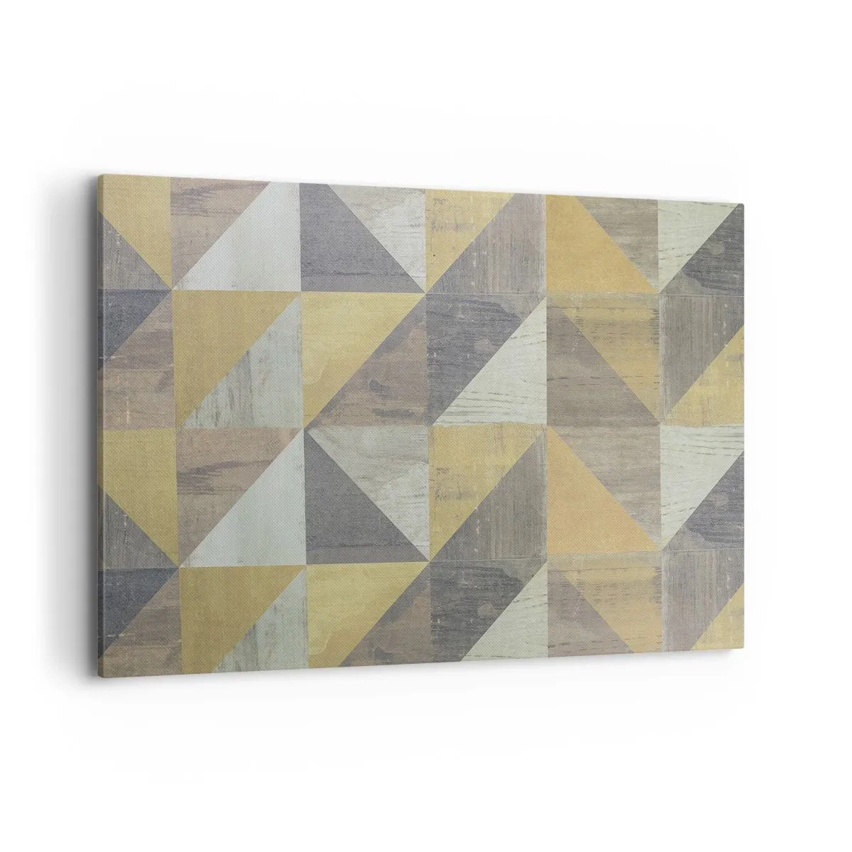 Impression sur toile - Image sur toile - Composition géométrique de triangles aux tons terreux - 120x80cm - Suivant l'angle du triangle - Décoration murale moderne pour le salon et la chambre ARTTOR