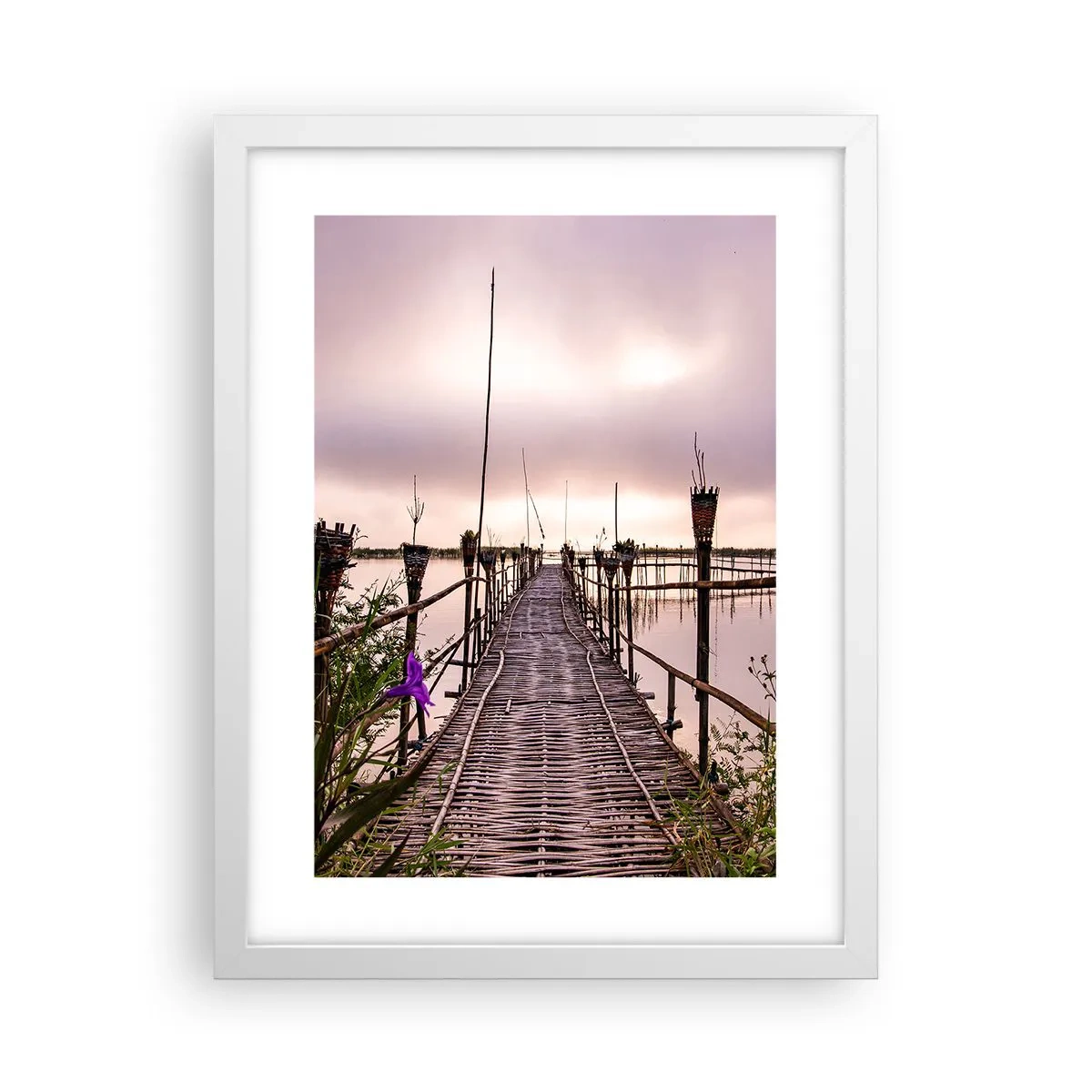 Affiche dans un cadre blanc - Poster - Le silence et le calme d'Asie - 30x40 cm