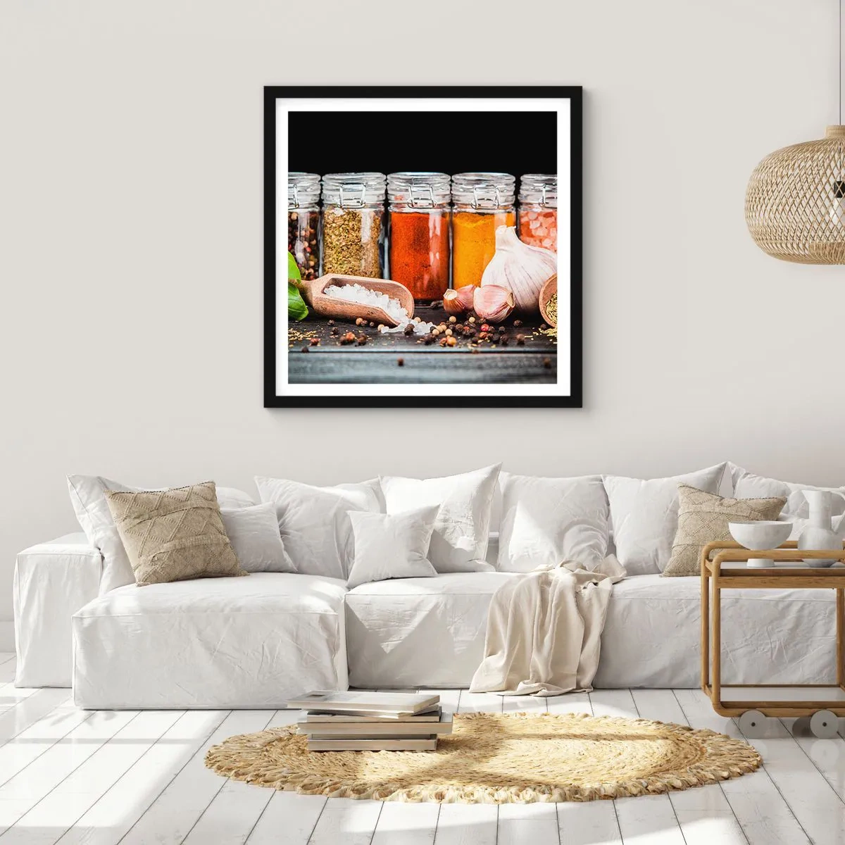 Affiche dans un cadre noir - Poster - Pour que la vie ait du goût - 60x60 cm