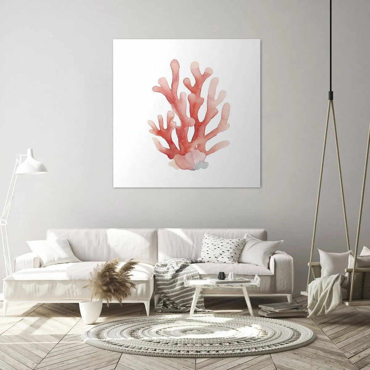 Impression sur toile - Image sur toile - Corail couleur corail - 30x30 cm